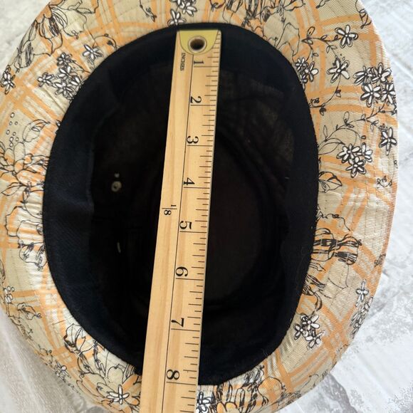 Floral Print Cotton Fedora Hat Summer Boho Festival Style Wide Brim Cap - Picture 6 of 6